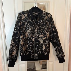 👑 Black & Metallic Gold H&M Bomber Jacket